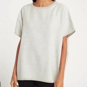 Cuyana Oversized 100% Baby Alpaca Sweater Top – XS/S – Heather Grey
